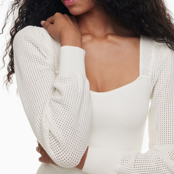 ARITZIA WILFRED NEW CHANCE SWEATER WHITE LARGE - Picture 6 of 6